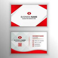 Abstract Modern Red Business Card Template With Curved Shapes vector