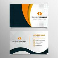 Abstract Stylish Curved Business Card Template With Dots vector