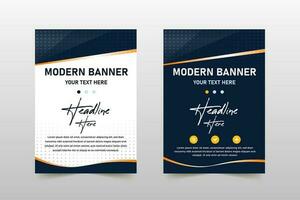 Abstract Stylish Blue and White Lined Banner Template With Dots vector