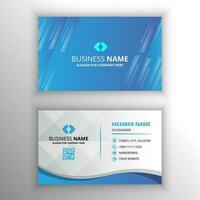 Abstract Shiny Gradient Blue Business Card Template vector