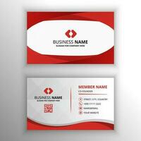 Abstract Red Curved Business Card Template With Dots vector