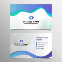 Abstract Vector Gradient Wavy Business Card With Dots