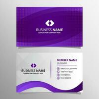 Abstract Vector Gradient Purple Business Card With Curved Shapes