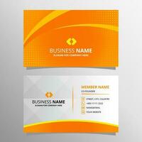 Abstract Vector Orange and Yellow Curved Business Card Template