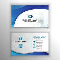 Abstract Vector Blue Curved Business Card Template