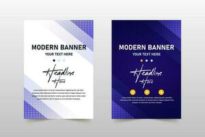 Abstract Vector Gradient Diagonal Blue Banner Template