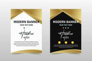 Abstract Stylish Luxury Black and Gold Banner Template vector