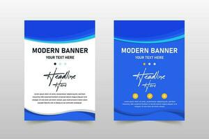 Beautiful Blue Cover Business Banner Template With Curved Shapes vector