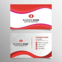 Beautiful Red Business Card With Curved Shapes vector