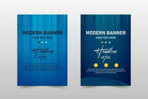 Abstract Vector Shiny Gradient Striped Blue Banner Template