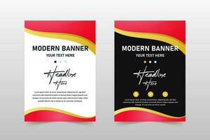 Beautiful Red and Gold Curved Business Banner Template vector