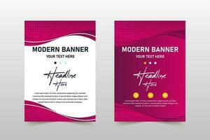 Beautiful Pink Curved Business Banner Template vector