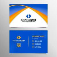 Beautiful Curved Blue Abstract Business Card Template vector