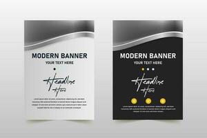 Beautiful Silver Curved Business Banner Template vector