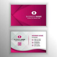 Beautiful Pink Cover Business Card With Curved Shapes vector