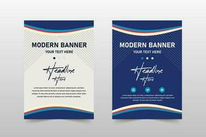 Beautiful White Minimal Business Banner Template With Striped Lines vector