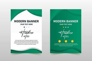 Elegance Gradient Green Business Banner Template With Curves vector