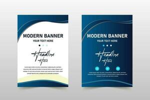 Blue Stylish Wave Business Banner Template vector