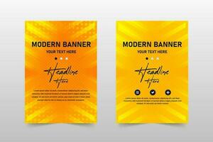 Abstract Yellow Dots Banner Template With Abstract Lines vector