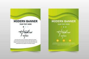 Creative Wavy Green Business Banner Template With Curves vector