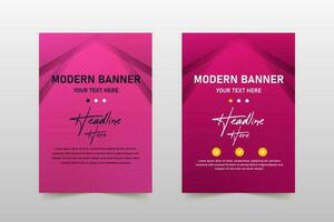 Beautiful Pink Cover Business Banner Template With Curved Shapes vector