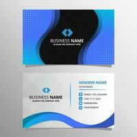 Elegant Vector Gradient Blue Curve Business Card Template