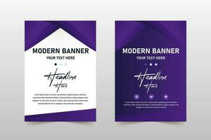 Elegance Gradient Purple Business Banner Template With Curves vector