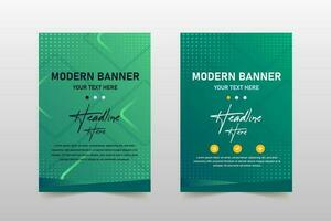 Elegant Vector Gradient Geometric Green Banner Template