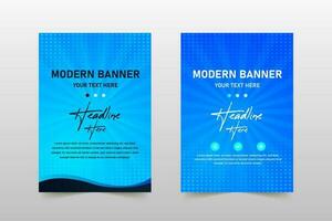 Elegant Vector Blue Comic Banner Template With Dots