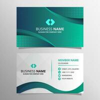 Elegant Vector Gradient Green Curve Business Card Template