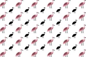 Flat Crane Bird Animal Pattern Background vector