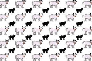 Flat Cow Animal Pattern Background vector