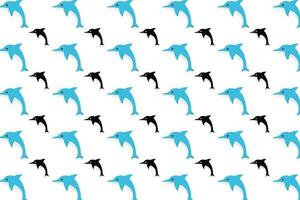 Flat Dolphin Animal Pattern Background vector