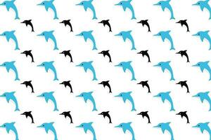 Flat Dolphin Animal Pattern Background vector