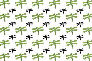 Flat Dragonfly Insect Pattern Background vector