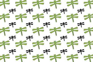 Flat Dragonfly Insect Pattern Background vector