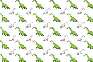 Flat Elasmosaurus Dinosaur Pattern Background vector