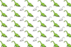 Flat Elasmosaurus Dinosaur Pattern Background vector