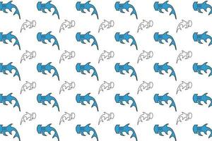 Flat Hammerhead Shark Pattern Background vector