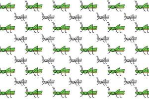 Flat Grasshopper Insect Pattern Background vector