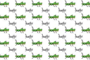 Flat Grasshopper Insect Pattern Background vector