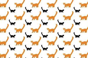 Flat Mongoose Mammal Animal Pattern Background vector