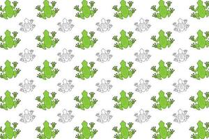 Flat Frog Animal Pattern Background vector