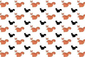 Flat Squirrel Animal Pattern Background vector