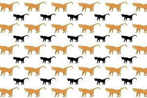 Flat Puma Animal Pattern Background vector