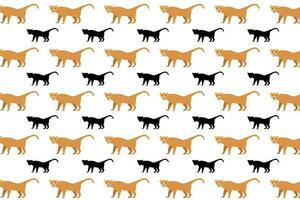 Flat Puma Animal Pattern Background vector