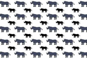 Flat Rhino Animal Pattern Background vector