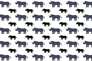 Flat Rhino Animal Pattern Background vector