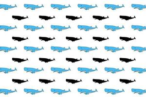Flat Sperm Whale Pattern Background vector