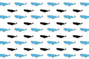 Flat Sperm Whale Pattern Background vector